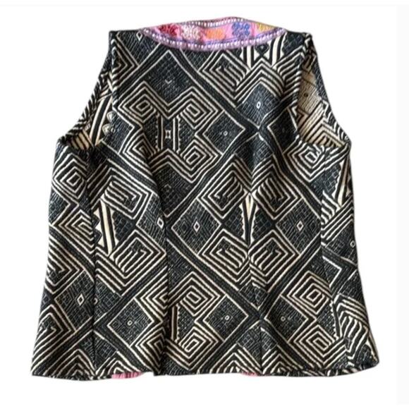 A Territory Ahead Cotton Tribal Geometric Vest Sz S - Picture 5 of 5